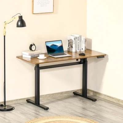 elektrischer Computertisch höhenverstellbarer Schreibtisch Braun 140 cm x 60 cm x 72-122 cm