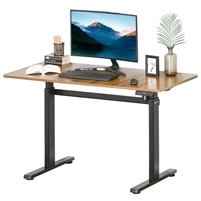 elektrischer Computertisch höhenverstellbarer Schreibtisch Braun 140 cm x 60 cm x 72-122 cm