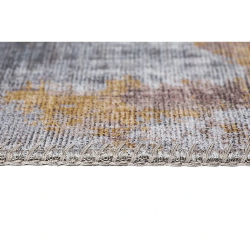 Teppich pfegeleicht Kurzflor Grau-Gelb 290 x 200 x 0,7 cm