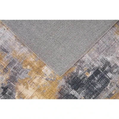 Teppich pfegeleicht Kurzflor Grau-Gelb 230 x 160 x 0,7 cm