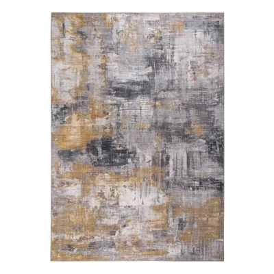 Teppich pfegeleicht Kurzflor Grau-Gelb 230 x 160 x 0,7 cm