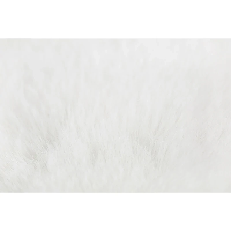 Teppich Kunstfell Hochflor Weiss 80 x 55 x 3 cm