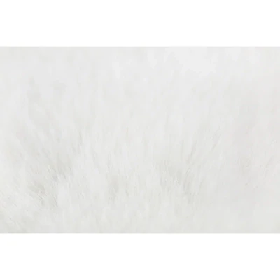 Teppich Kunstfell Hochflor Weiss 80 x 55 x 3 cm