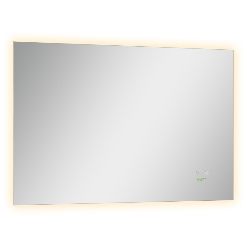 Badezimmerspiegel mit LED-Beleuchtung, Antibeschlag-Funktion, Silber