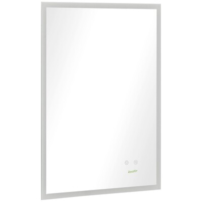 Badezimmerspiegel mit LED-Lichtern, Memoryfunktion, Silber