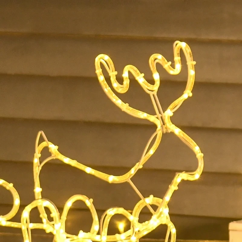 Rentier mit Schlitten Weihnachtsbeleuchtung LED Figur
