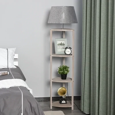 Stehlampe Stehleuchte Lampenschirm mit Regal