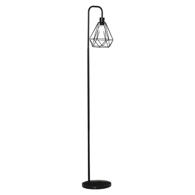 Stehlampe Industrial Style Standleuchte Schwarz Stahl Marmorfuss