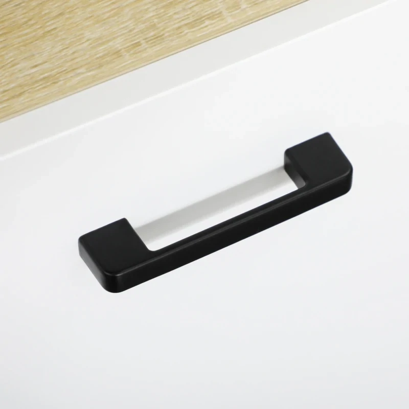 Badezimmerschrank, Küchenschrank, mit 2 Schränken und 2 Regalen, Weiss + Natur