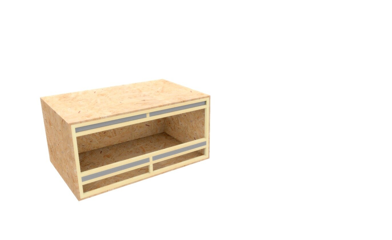 Massgefertigtes Terrarium mit Frontbelüftung bis max. 120 / 80 / 60 cm