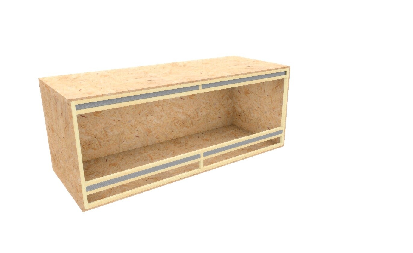 Massgefertigtes Terrarium mit Frontbelüftung bis max. 200 / 80 / 80 cm