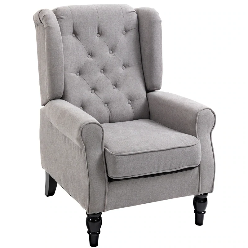 Ohrensessel Relaxsessel Einzelstuhl mit Tufting Grau