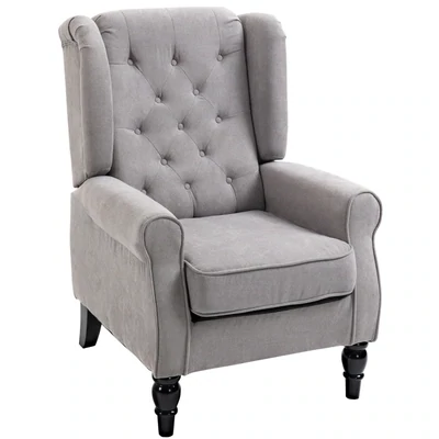 Ohrensessel Relaxsessel Einzelstuhl mit Tufting Grau