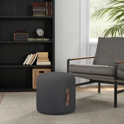 Hocker, Fusshocker in einem modernen Design, Dunkelgrau + Braun