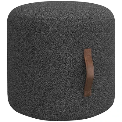 Hocker, Fusshocker in einem modernen Design, Dunkelgrau + Braun
