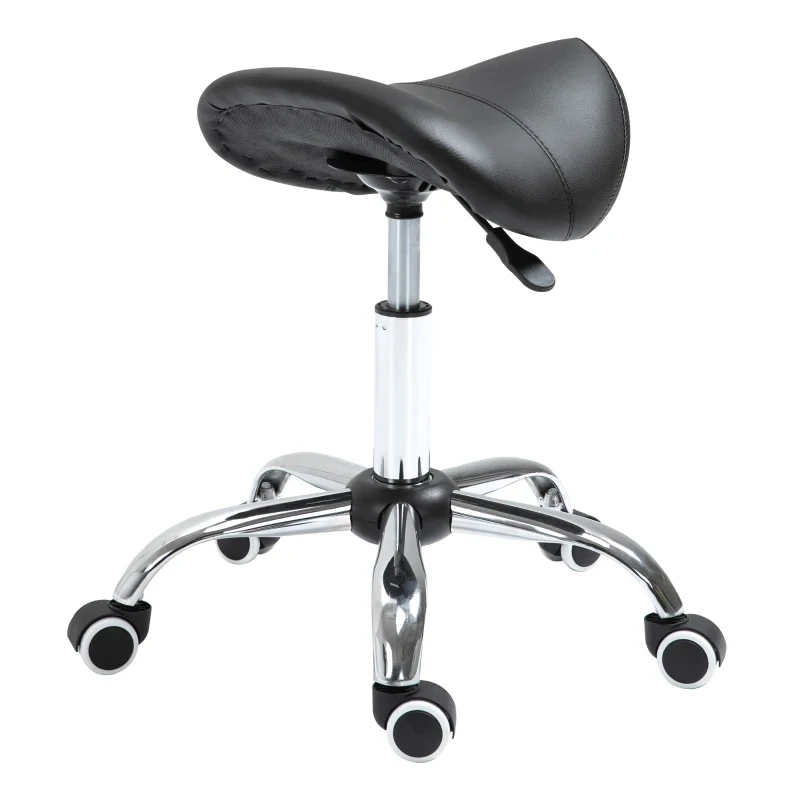höhenverstellbarer Sattelhocker, Rollhocker schwarz