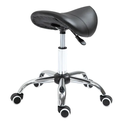 höhenverstellbarer Sattelhocker, Rollhocker schwarz
