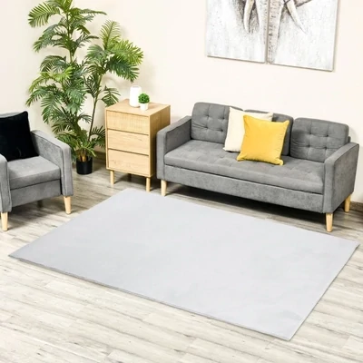 Teppich, Kurzflor, Vliesunterlage, Grau