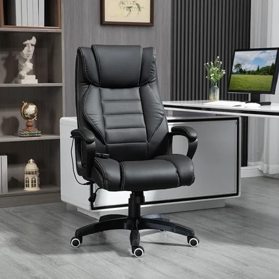Massagebürostuhl Gamingstuhl 6 Vibrationspunkte Grau