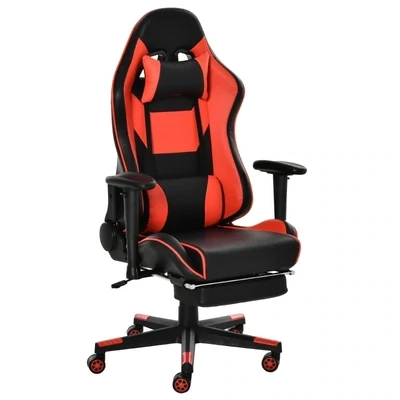 Gaming Stuhl mit Wipp- & Liegefunktion rot schwarz