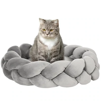 Haustierbett Kissen, Katzenbett, Hundekorb, waschbar, Grau
