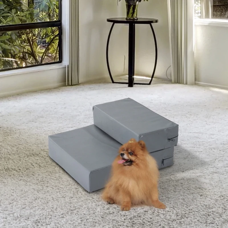 Tiertreppe, Hundebett klappbare Unterlage für Katzen und Hunde grau