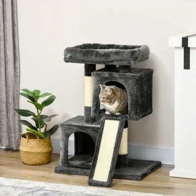 Kratzbaum Katzenkratzbaum mit Sisalsäulen Katzenbaum Dunkelgrau