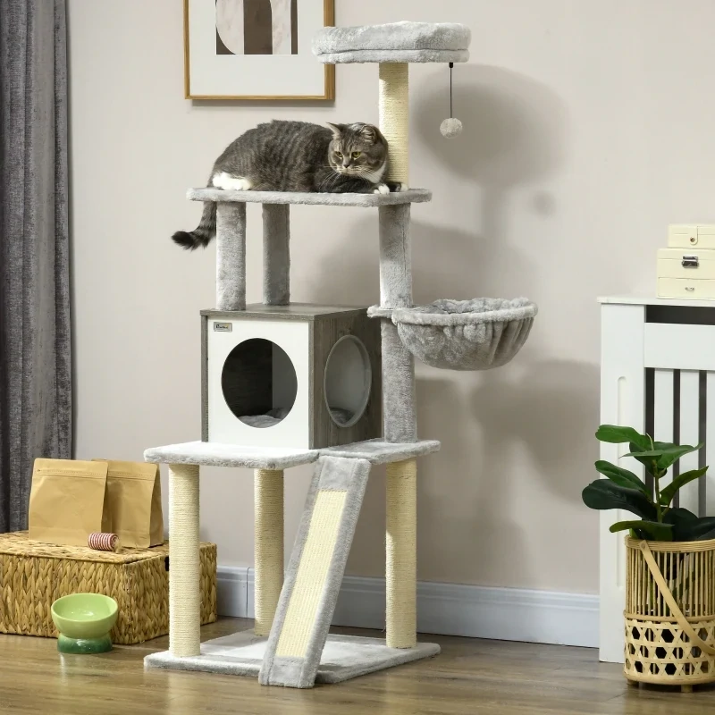 Heybly Kratzbaum (180cm) - XXL Katzenparadies Mit Häusern & Hängematten