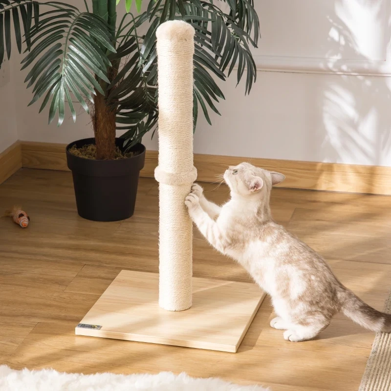 Sisal-Kratzsäule 34 cm x 34 cm x 60 cm beige