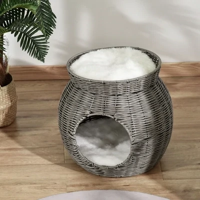 Rattan Katzenkorb Katzenbett Weidenkorb