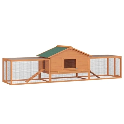 Hasenstall Kaninchenstall Tannenholz 309 x 79 x 86 cm Natur
