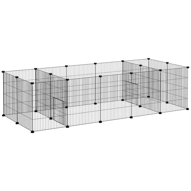 Kleintiergehege, Nagerkäfig DIY 175 cm x 70 cm x 45 cm, Schwarz