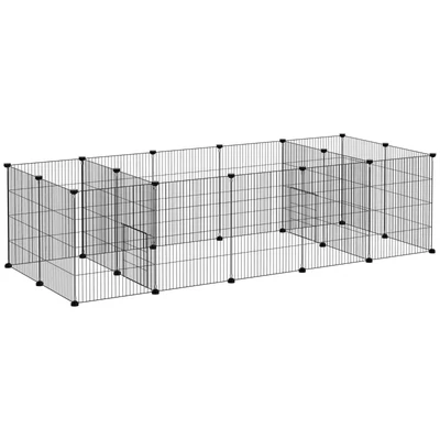 Kleintiergehege, Nagerkäfig DIY 175 cm x 70 cm x 45 cm, Schwarz