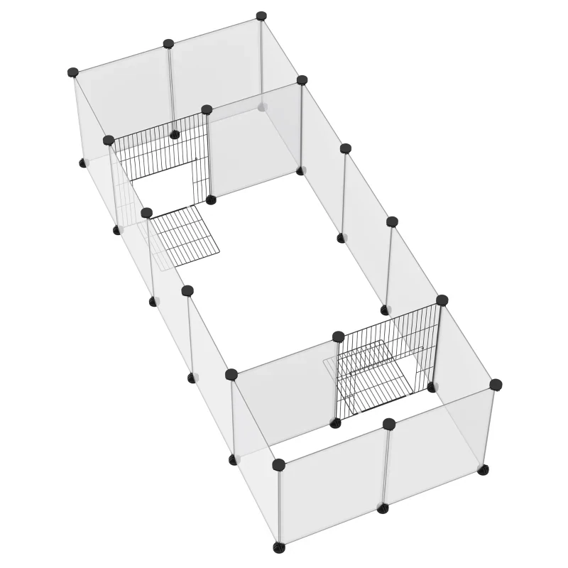 Kleintiergehege, Nagerkäfig DIY, Kleintiergitter, Modulares System, Schwarz + Weiss