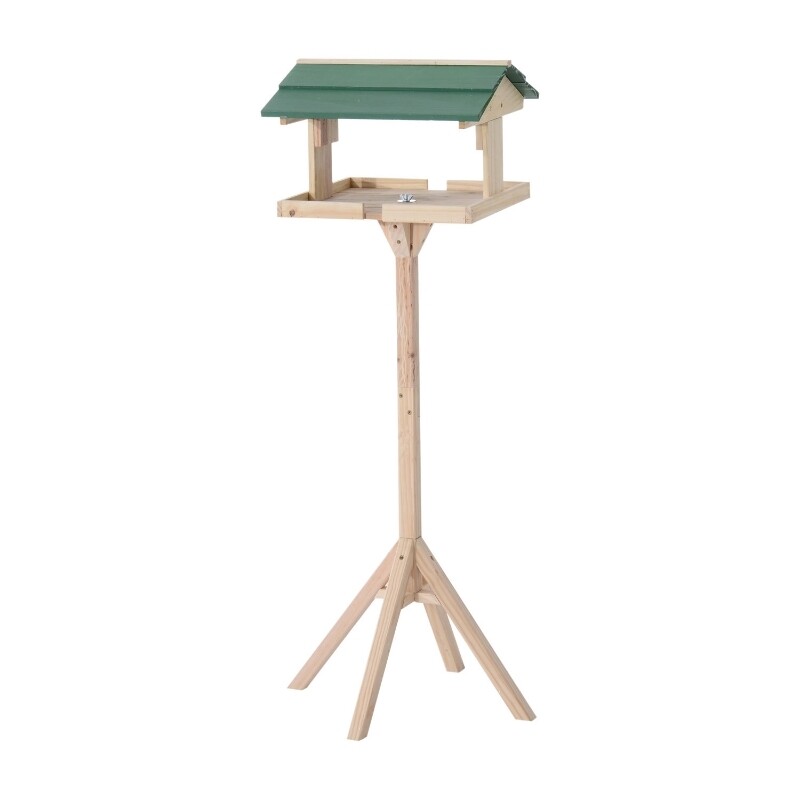 Vogel Futterhaus mit Ständer Vogelhaus Kiefer 49.5 x 49.5 x 121cm Natur