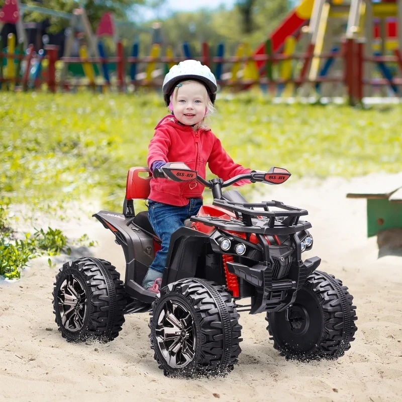 Elektro-Kinderquad, 3-8 km/h, LED-Scheinwerfer, rot