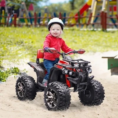Elektro-Kinderquad, 3-8 km/h, LED-Scheinwerfer, rot