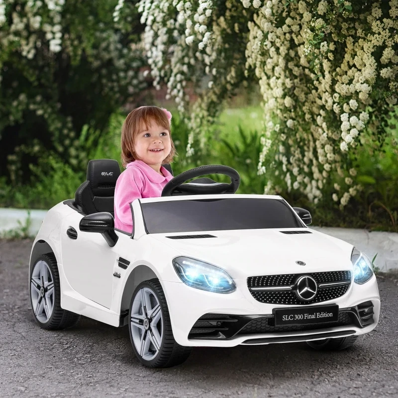 Mercedes SLC Kinder-Elektroauto, mit LED-Scheinwerfern, weiss