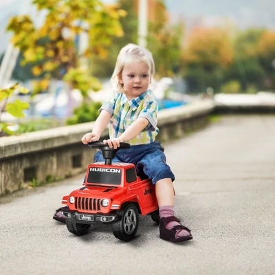Jeep Rutschauto, mit Hupe, Kippschutz, Stauraum, Scheinwerfern, rot,