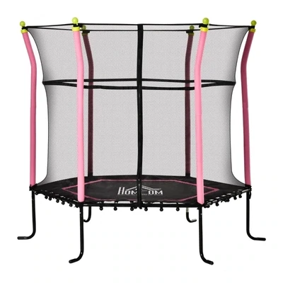 Trampolin für Kinder 162 cm x 162 cm x 163,5 cm rosa