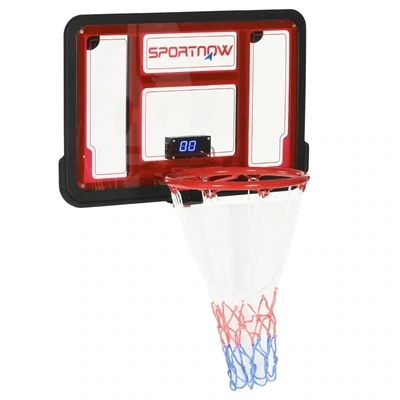Basketballkorb mit elektronischer Punkteanzeige, für Wand- und Türmontage, inkl. Basketball, Ballpumpe