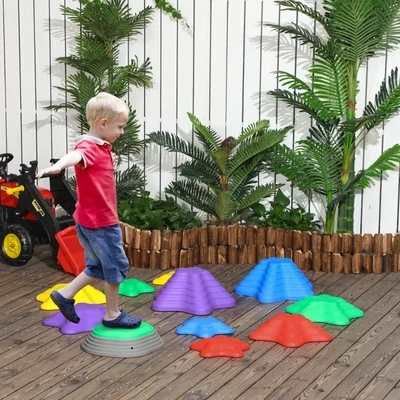 Trittsteine-Set für Kinder ab 3 Jahren, 11 Steine, rutschfest, bis 80 kg, Seestern-Design