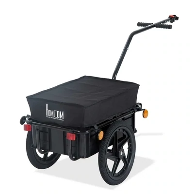 Lastenanhänger für Fahrrad Fahrradanhänger Handwagen schwarz
