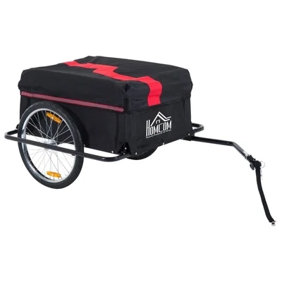 Velo-Anhänger Transportanhänger für Fahrräder | Universalanhänger | Lastenanhänger | 140 x 88 x 60cm | Rot und Schwarz