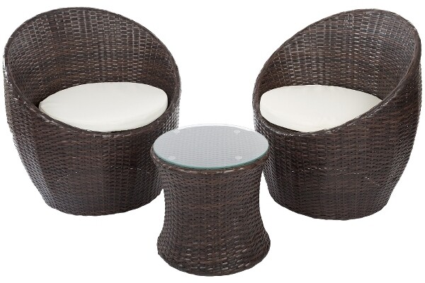Rattan Garten Lounge 3er Sitzgarnitur inkl. Sitzkissen