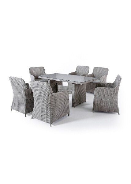 Garten Rattan Esstischgarnitur ideal für den Wintergarten