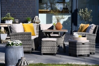 Elegante Outdoor Esssitzgruppe mit Akazienholztisch, 8 Personen
