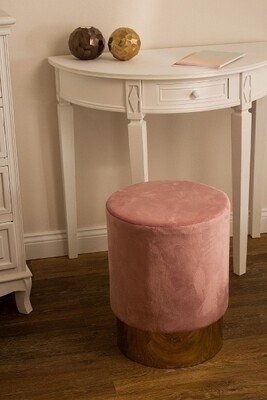 Hocker &quot;Nash&quot; auf Sockel, rund, pink