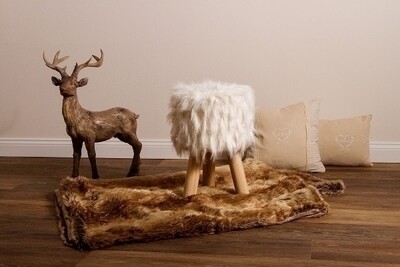 Hocker &quot;Lina&quot; in Felloptik braun / natur
