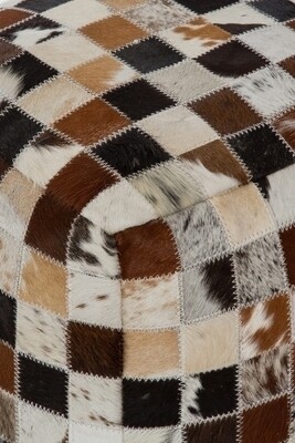Leder-Pouf, Fellhocker "Samira "